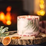 Lit up Spirit of Christmas - Grand Botanical Pillar Candle lifestyle