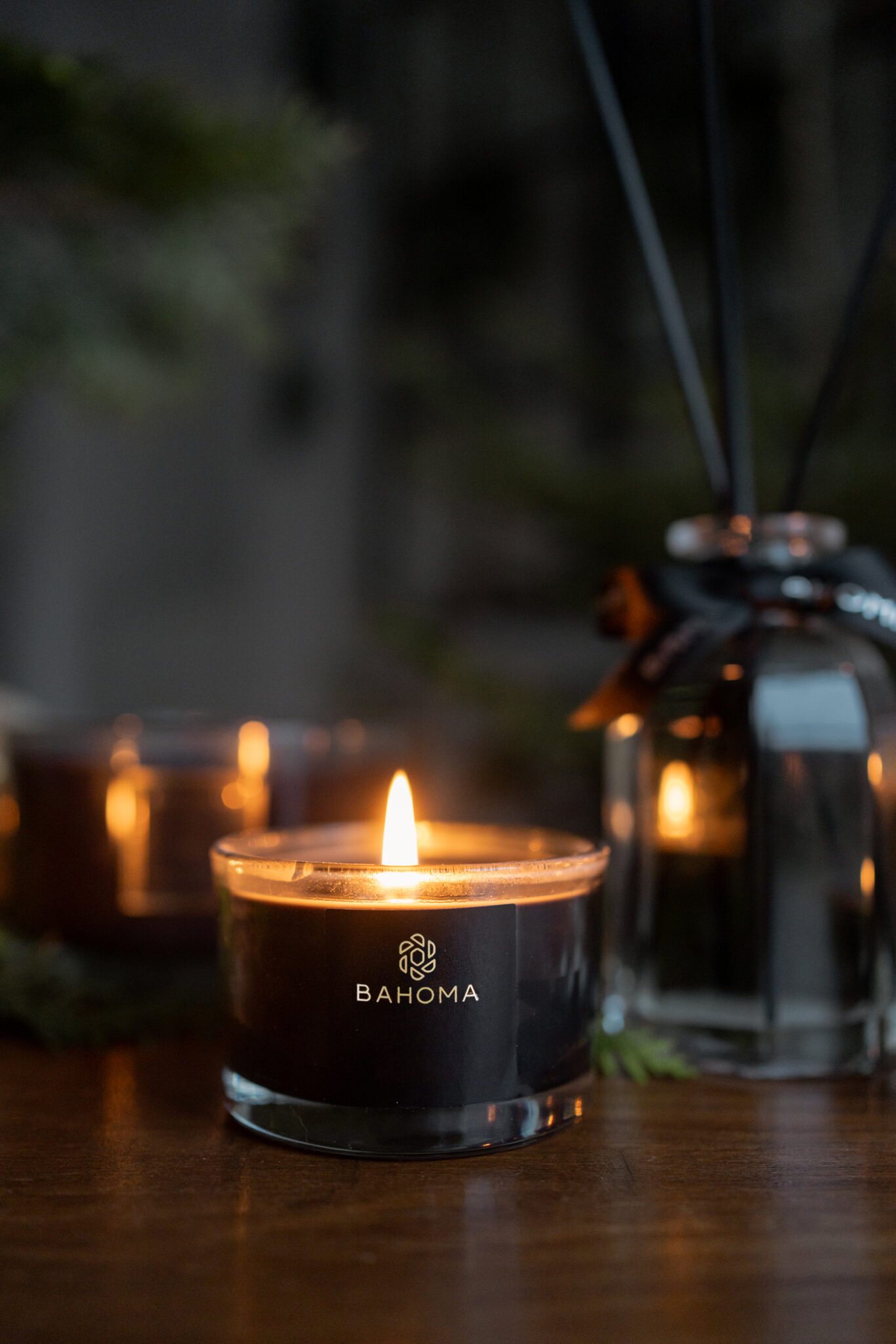 3 x Travel Candle in Gift Box Lifestyle - Obsidian Collection Black Wax