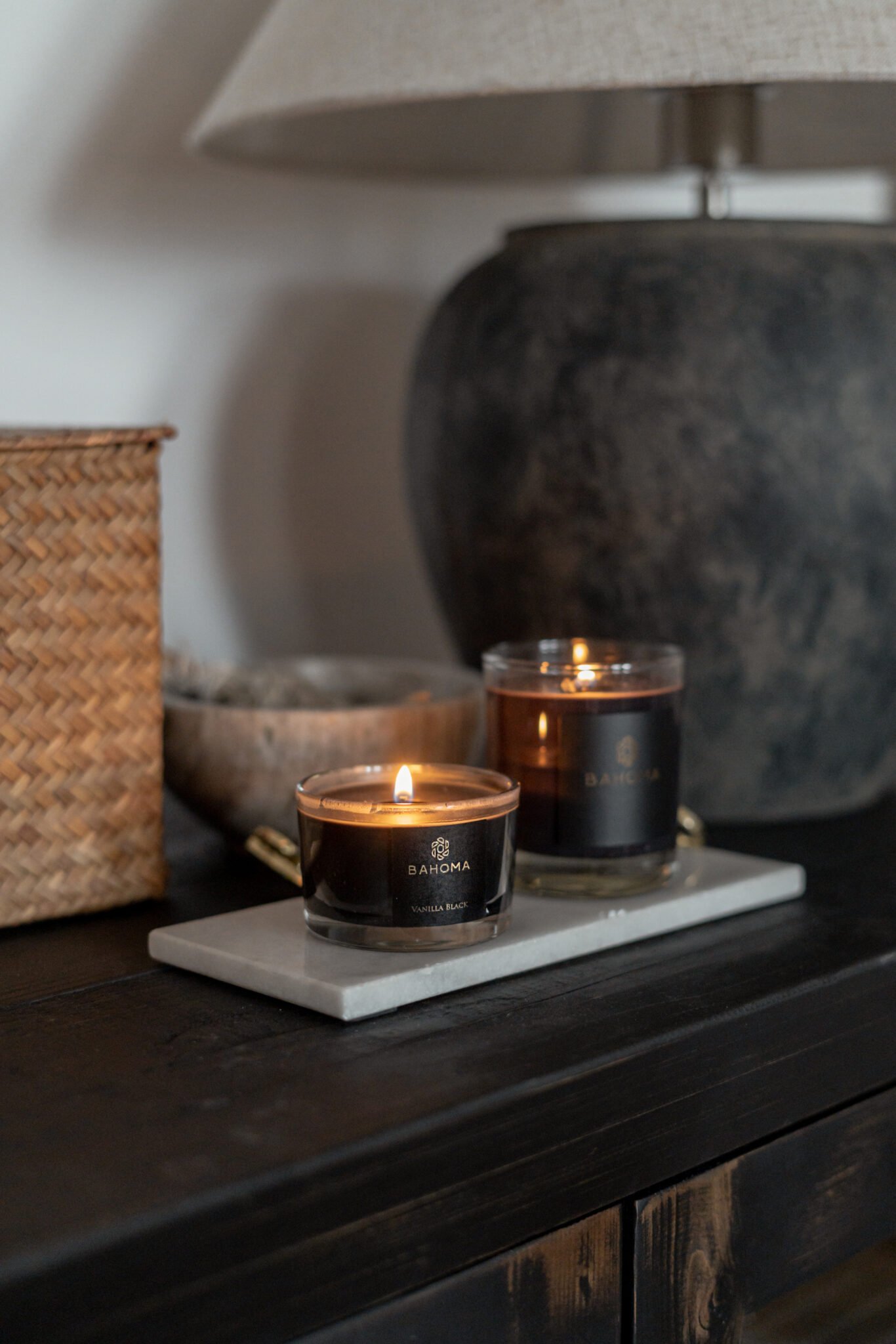 3 x Travel Candles in Gift Box with Signature Black Wax - Obsidian Collection