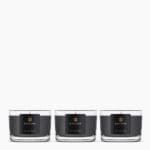 3 x Travel Candles in Gift Box, Obsidian Collection, Black Wax