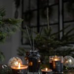 Black wax Silent Night nine lights mini candles in lifestyle environment