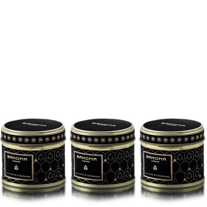 Obsidian - Set of 3 Candles in a Tin