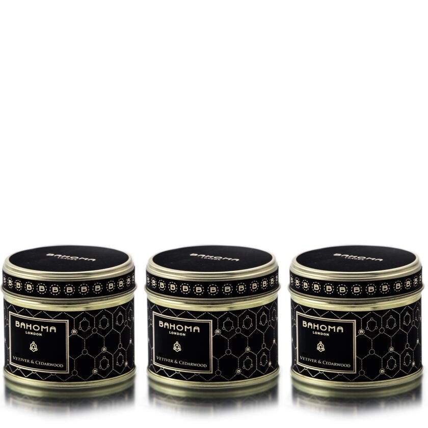 Obsidian - Set of 3 Candles in a Tin