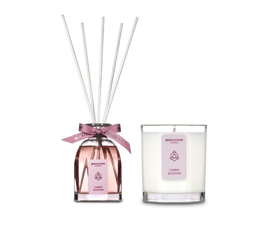 Cherry Blossom - Set of 100ml Diffuser & White Medium Candle in a Gift box