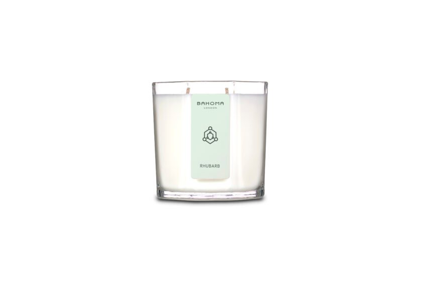 Rhubarb -  XL White Octagonal Candle in a Gift Box