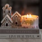 Spirit of Christmas - Small Botanical Pillar Candle display farther angle