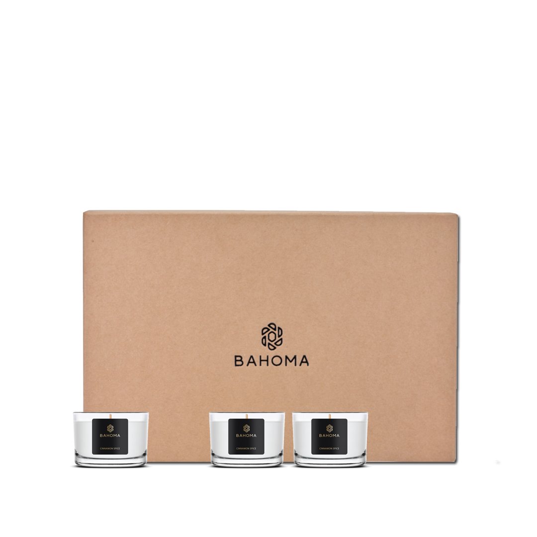 Set of 12 Mini Candles in a Gift Box in Cinnamon Spice