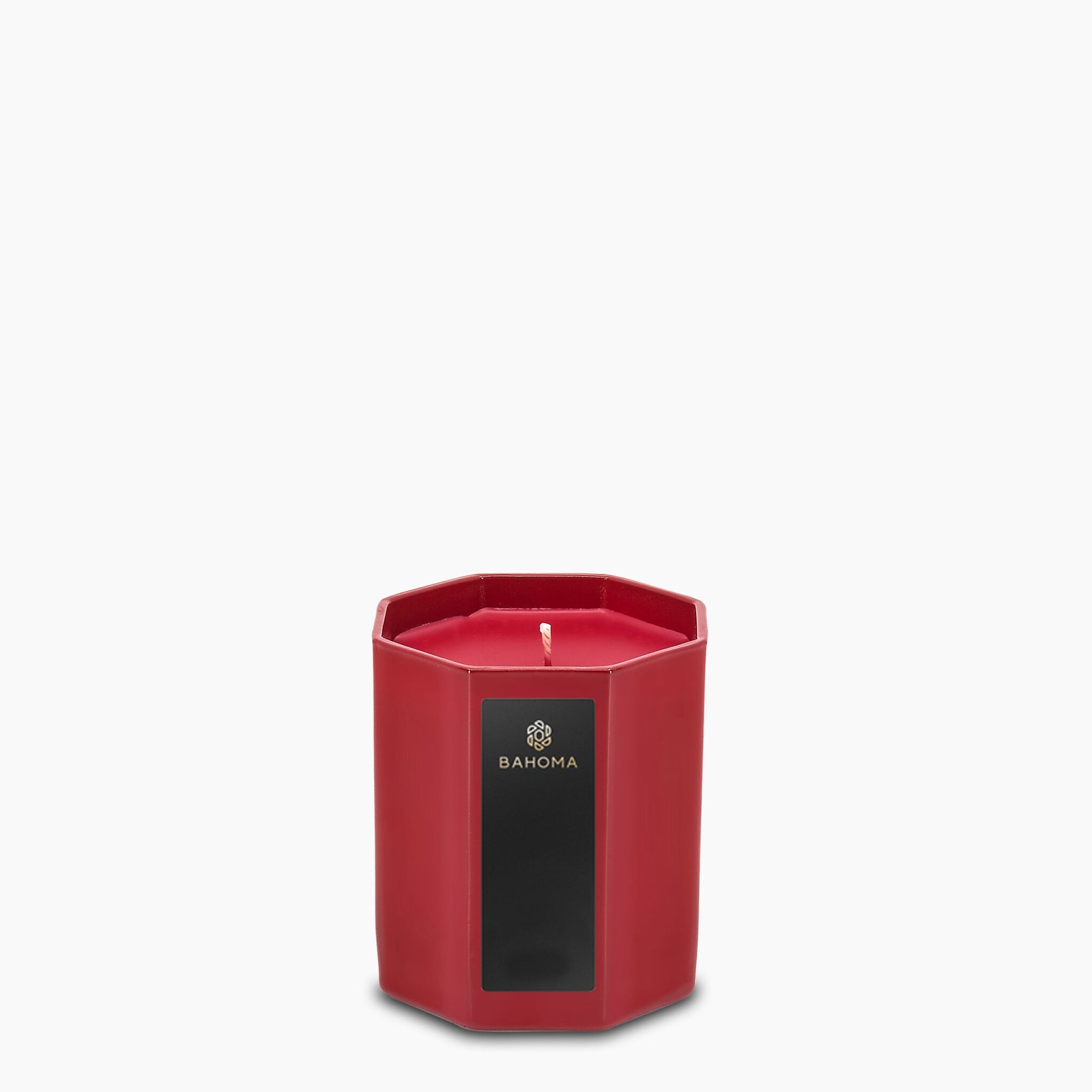 Striking red octagonal designer candle