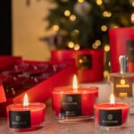 Red Festive Christmas fragrance lit candles