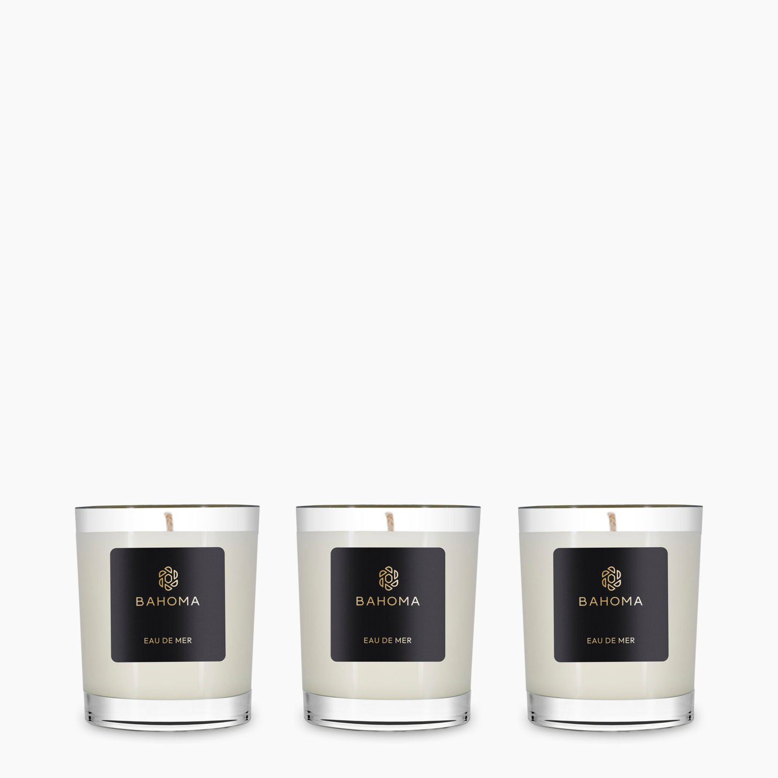 Set 3 x Travel Candle in a box - Eau de Mer - Pearl Collection - front view