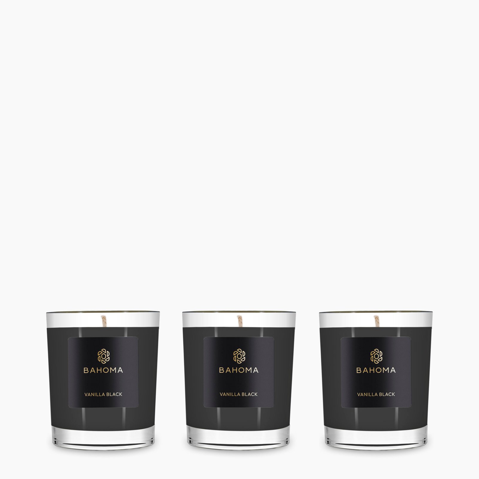 Set 3 x Travel Candle in a box - Vanilla Black - Obsidian Collection - front view