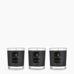 Set 3 x Travel Candle in a box - Amber & Thyme - Obsidian Collection - front view