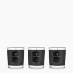 Set 3 x Travel Candle in a box - Vetiver & Cedarwood - Obsidian Collection - front view