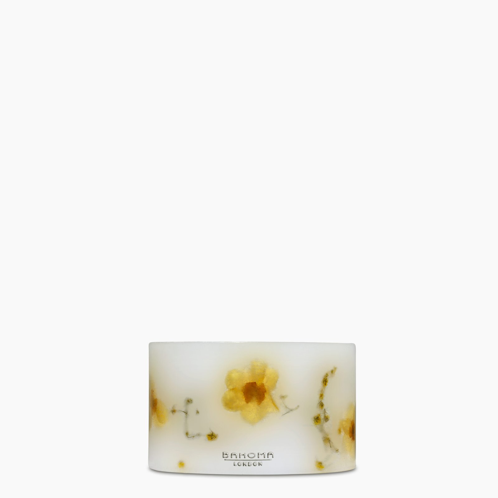 Front view of the Awakening Scented Small Pillar Candle from the Botanical Collection.