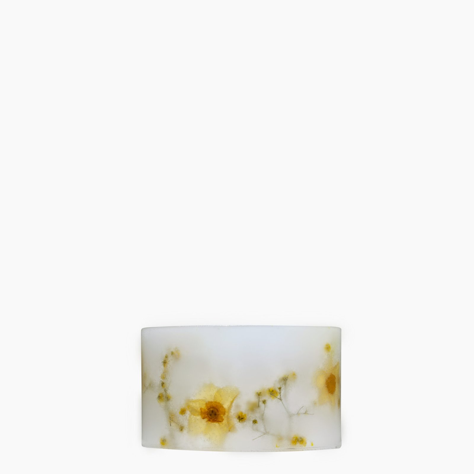 Right profile of the Awakening Scented Small Pillar Candle in the Botanical Collection style.