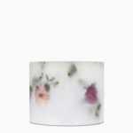 Rear view of Sakura Avenue Scented Grand Pillar Candle showing artisan craftsmanship.